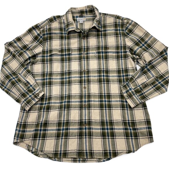 Carhartt Shirt Men's XL Plaid Flannel Original Fit Button Up Heavy 102215 - Picture 1 of 9